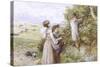 Collecting Flowers-Myles Birket Foster-Stretched Canvas