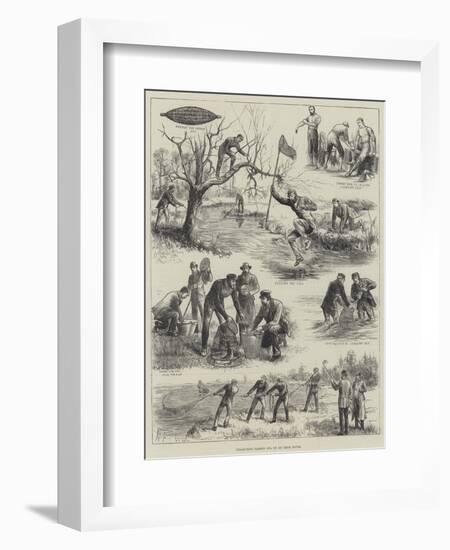 Collecting Salmon Ova on an Irish River-null-Framed Giclee Print