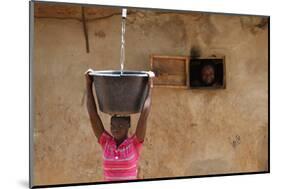 Collecting water in a Zou province village, Benin-Godong-Mounted Photographic Print
