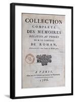 Collection Complete Des Memoires De M Relatifs Au Process Cardinal De Rohan-null-Framed Giclee Print