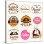 Collection of Bakery, CAKES and PIZZA Badges and Labels-Dejan Brkic-Stretched Canvas