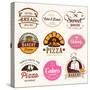 Collection of Bakery, CAKES and PIZZA Badges and Labels-Dejan Brkic-Stretched Canvas