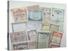 Collection of Bond Certificates, Early 20th Century (Colour Litho)-French-Stretched Canvas