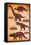 Collection of Dinosaurs with their Cutting Scheme-111chemodan111-Framed Stretched Canvas