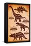 Collection of Dinosaurs with their Cutting Scheme-111chemodan111-Framed Stretched Canvas