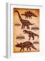 Collection of Dinosaurs with their Cutting Scheme-111chemodan111-Framed Art Print