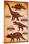 Collection of Dinosaurs with their Cutting Scheme-111chemodan111-Mounted Art Print