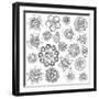 Collection of Doodle Style Flowers or Mandalas-Pink Pueblo-Framed Art Print