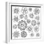 Collection of Doodle Style Flowers or Mandalas-Pink Pueblo-Framed Art Print