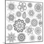 Collection of Doodle Style Flowers or Mandalas-Pink Pueblo-Mounted Art Print