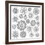 Collection of Doodle Style Flowers or Mandalas-Pink Pueblo-Framed Art Print