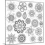 Collection of Doodle Style Flowers or Mandalas-Pink Pueblo-Mounted Art Print