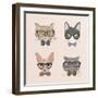 Collection of Hipster Cats-Macrovector-Framed Art Print