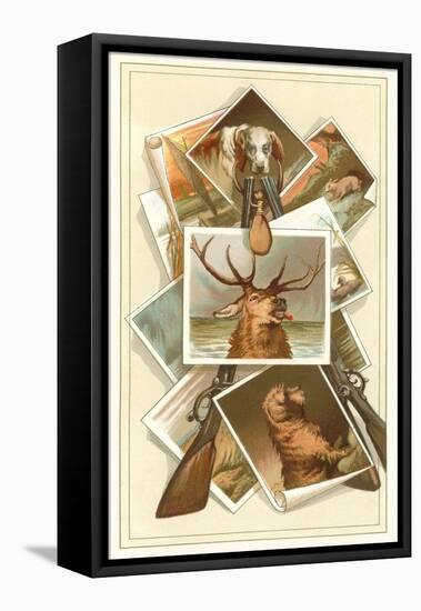 Collection of Hunting Photos and Guns-null-Framed Stretched Canvas