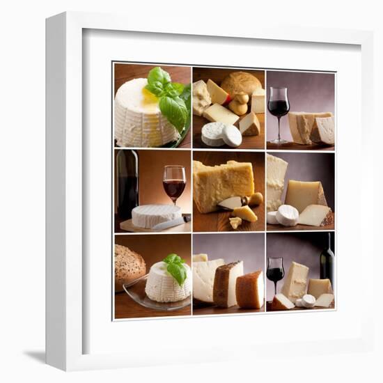 Collection Of Italian Cheese And Wine-Marco Mayer-Framed Art Print