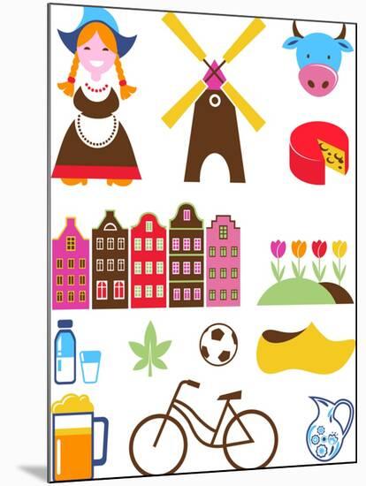 Collection Of Netherlands Icons-Marish-Mounted Art Print