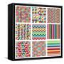 Collection Of Nine Bright Geometrics-Pink Pueblo-Framed Stretched Canvas