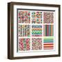 Collection Of Nine Bright Geometrics-Pink Pueblo-Framed Art Print