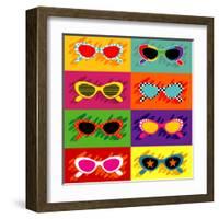 Collection Of Pop Art Sunglasses-UltraPop-Framed Art Print