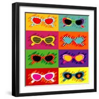 Collection Of Pop Art Sunglasses-UltraPop-Framed Art Print