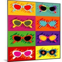 Collection Of Pop Art Sunglasses-UltraPop-Mounted Art Print