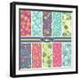 Collection of Seamless Pattern Backgrounds-SelenaMay-Framed Art Print