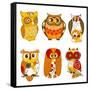 Collection of Six Different Owls-Alisa Foytik-Framed Stretched Canvas