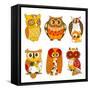 Collection of Six Different Owls-Alisa Foytik-Framed Stretched Canvas