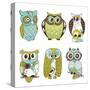 Collection of Six Different Owls-Alisa Foytik-Stretched Canvas