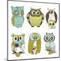 Collection of Six Different Owls-Alisa Foytik-Mounted Art Print