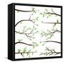 Collection of Tree Branch Silhouettes-Pink Pueblo-Framed Stretched Canvas