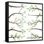 Collection of Tree Branch Silhouettes-Pink Pueblo-Framed Stretched Canvas