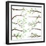 Collection of Tree Branch Silhouettes-Pink Pueblo-Framed Premium Giclee Print
