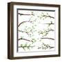 Collection of Tree Branch Silhouettes-Pink Pueblo-Framed Art Print