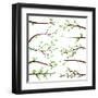 Collection of Tree Branch Silhouettes-Pink Pueblo-Framed Art Print