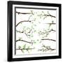 Collection of Tree Branch Silhouettes-Pink Pueblo-Framed Art Print