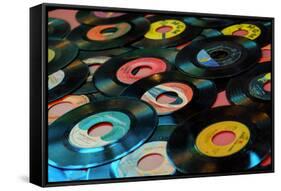 Collection of Vinyl Records, Wildwood, New Jersey, Usa-Julien McRoberts-Framed Stretched Canvas