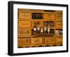 Collection of wines and armagnac in the Mano a Mano cafe-bar in Vic-Fezensac, Gers Department, M...-null-Framed Photographic Print