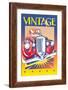 Collectors Car with Sign 'Vintage' Above-David Chestnutt-Framed Art Print