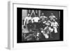 College Baseball Players with Terrier-null-Framed Art Print
