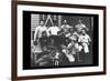 College Baseball Players with Terrier-null-Framed Art Print