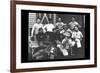 College Baseball Players with Terrier-null-Framed Art Print