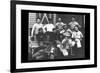 College Baseball Players with Terrier-null-Framed Art Print