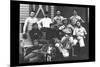 College Baseball Players with Terrier-null-Mounted Art Print