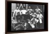 College Baseball Players with Terrier-null-Framed Art Print