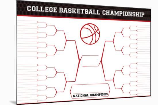 College Basketball Championship Bracket-null-Mounted Poster