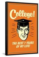 College Best 7 Years Of My Life Funny Retro Poster-Retrospoofs-Framed Poster