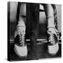 College Coed Sporting, Ubiquitous Saddle Shoes-Alfred Eisenstaedt-Stretched Canvas