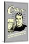 College Drink More Before 9am Others Drink All Day Funny Retro Poster-Retrospoofs-Stretched Canvas