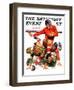 "College Football," Saturday Evening Post Cover, October 15, 1932-J.F. Kernan-Framed Giclee Print